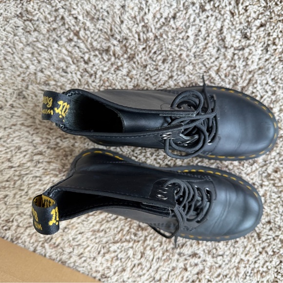 Dr. Martens Black Boots with Yellow Stitching - Picture 5 of 6